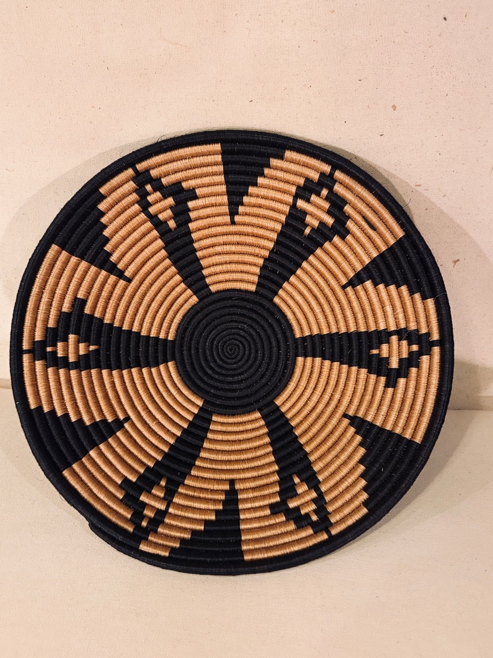 NEW Hand Woven 12” Basket from Rwanda Africa One of a kind!
